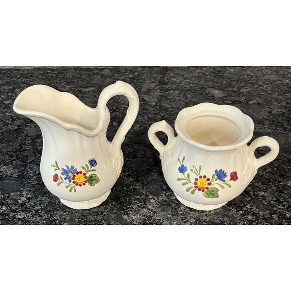 Metlox Poppytrail Vernon Quail Ridge Creamer & Sugar Bowl Set No Lid - Picture 2 of 10
